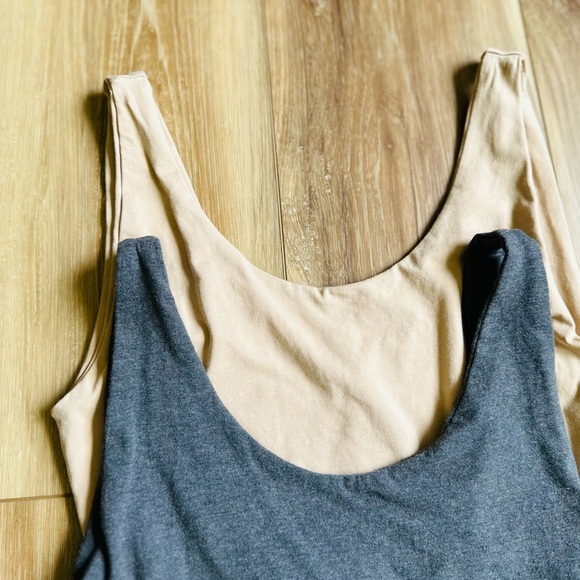 Pact Charcoal and Beige Women's Shapewear Bodysuit Set - Picture 2 of 4